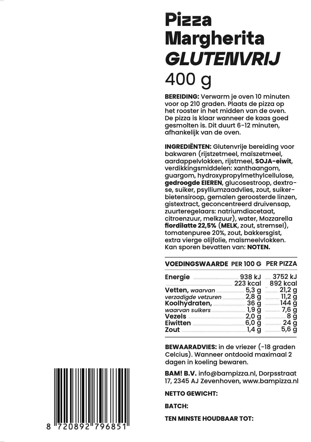 5x Margherita Glutenvrij