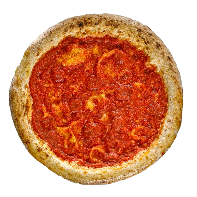 5x pizzabodem met tomatensaus