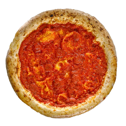 5x pizzabodem met tomatensaus